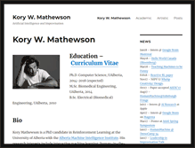 Tablet Screenshot of korymathewson.com